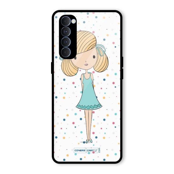 Cute Girl Glass Back Case for Oppo Reno4 Pro