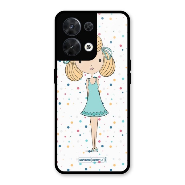 Cute Girl Glass Back Case for Oppo Reno8 5G