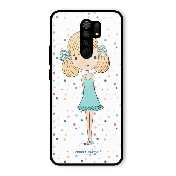 Cute Girl Glass Back Case for Redmi 9 Prime