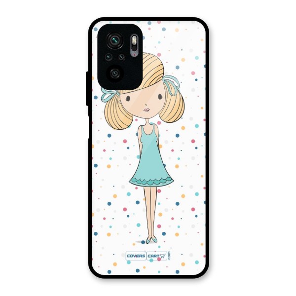 Cute Girl Glass Back Case for Redmi Note 10