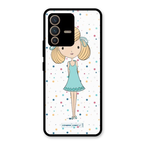 Cute Girl Glass Back Case for Vivo V23 5G