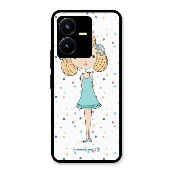 Cute Girl Glass Back Case for Vivo Y22