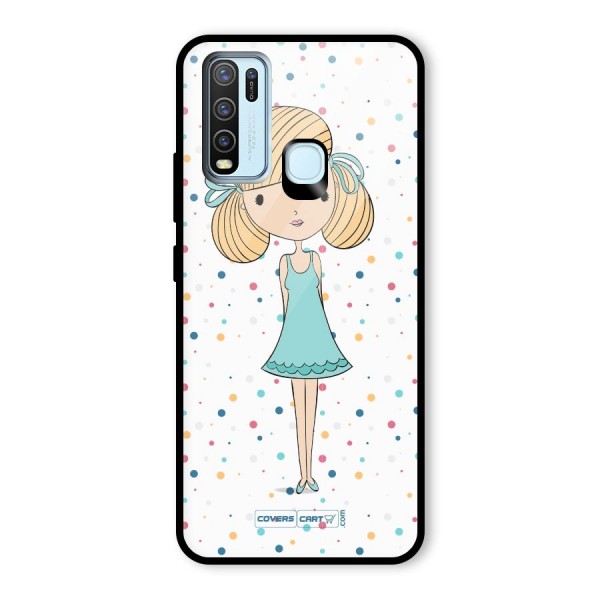 Cute Girl Glass Back Case for Vivo Y30