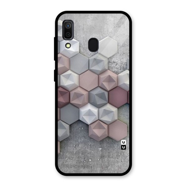 Cute Hexagonal Pattern Glass Back Case for Galaxy A30