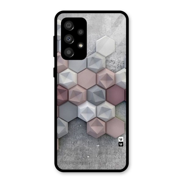 Cute Hexagonal Pattern Glass Back Case for Galaxy A32