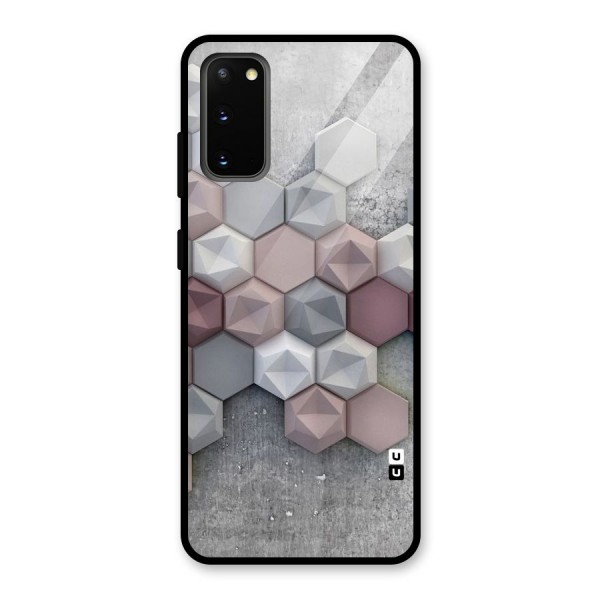 Cute Hexagonal Pattern Glass Back Case for Galaxy S20