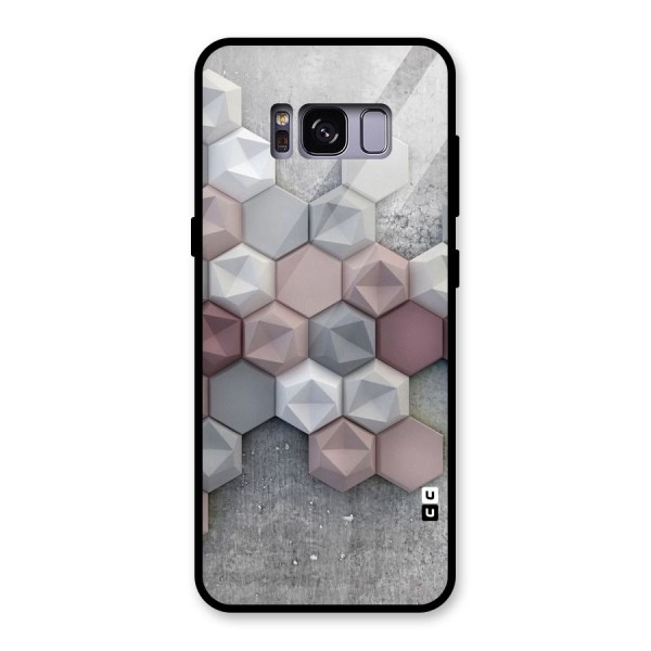 Cute Hexagonal Pattern Glass Back Case for Galaxy S8