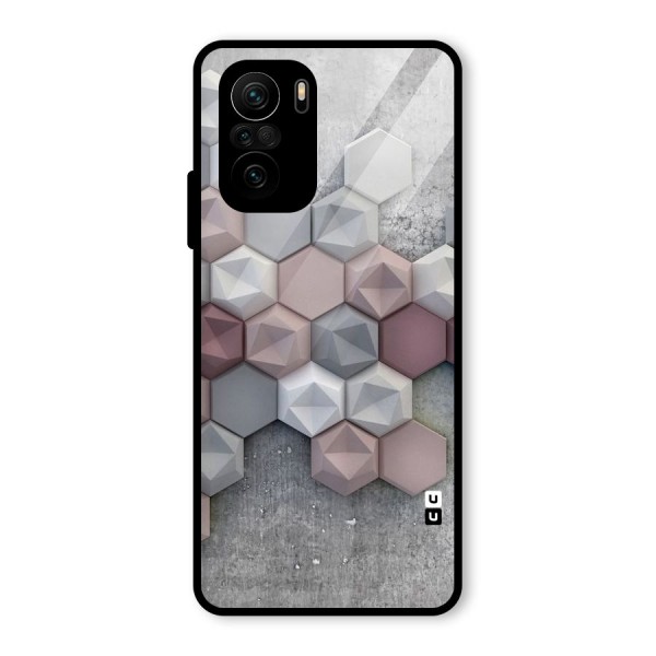 Cute Hexagonal Pattern Glass Back Case for Mi 11x