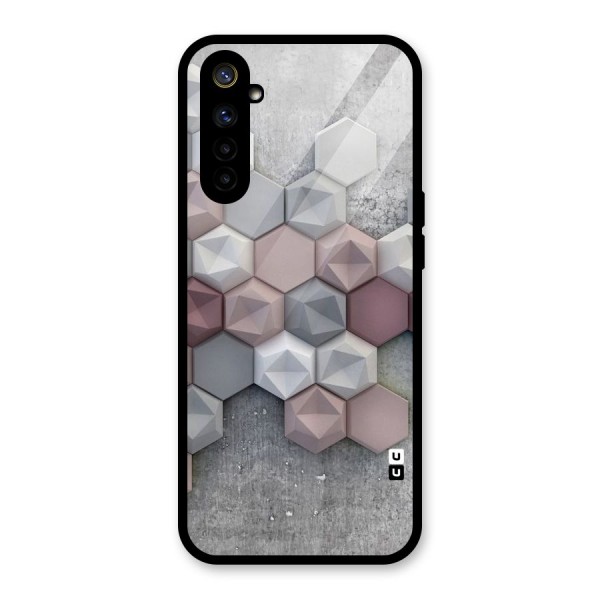 Cute Hexagonal Pattern Glass Back Case for Realme 6