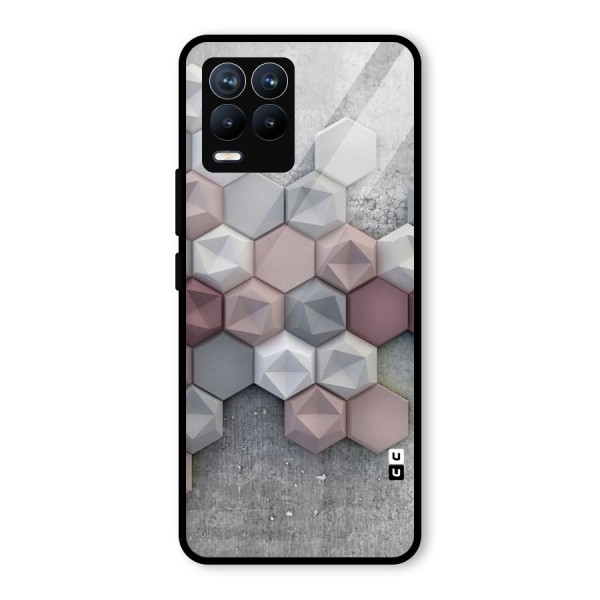 Cute Hexagonal Pattern Glass Back Case for Realme 8