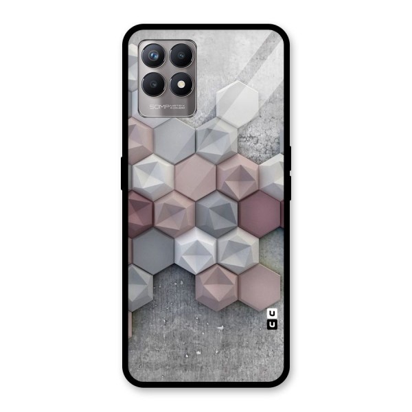 Cute Hexagonal Pattern Glass Back Case for Realme 8i