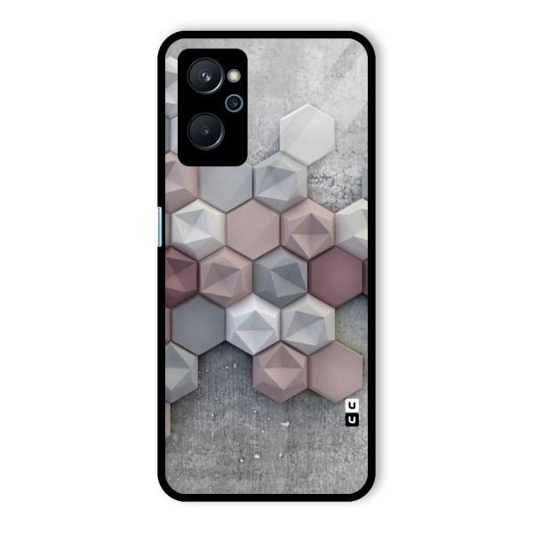 Cute Hexagonal Pattern Glass Back Case for Realme 9i