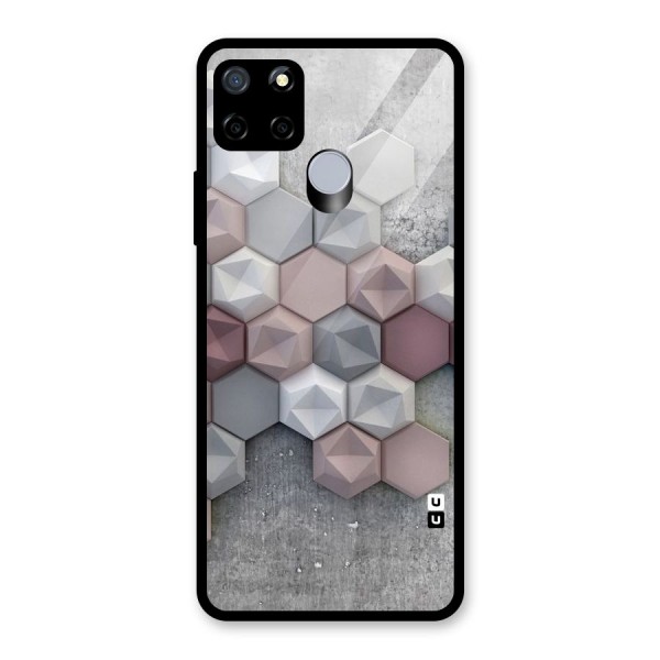 Cute Hexagonal Pattern Glass Back Case for Realme C12