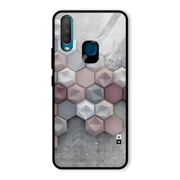 Cute Hexagonal Pattern Glass Back Case for Vivo Y12