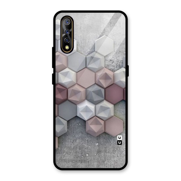 Cute Hexagonal Pattern Glass Back Case for Vivo Z1x