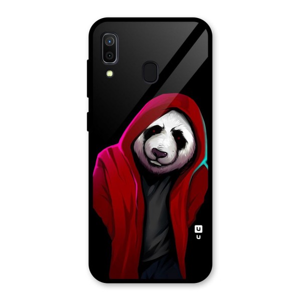 Cute Hoodie Panda Glass Back Case for Galaxy A30