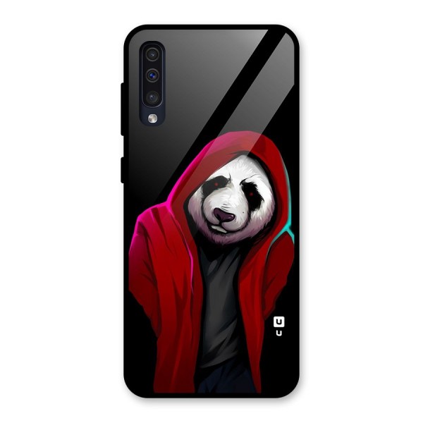 Cute Hoodie Panda Glass Back Case for Galaxy A50