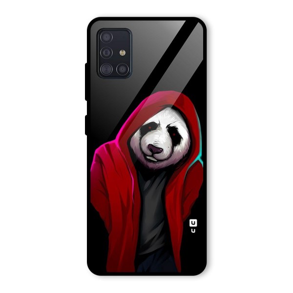 Cute Hoodie Panda Glass Back Case for Galaxy A51