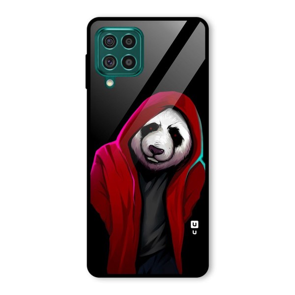 Cute Hoodie Panda Glass Back Case for Galaxy F62