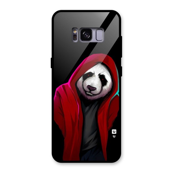 Cute Hoodie Panda Glass Back Case for Galaxy S8