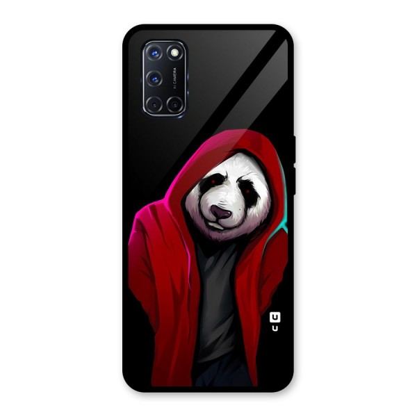 Cute Hoodie Panda Glass Back Case for Oppo A52