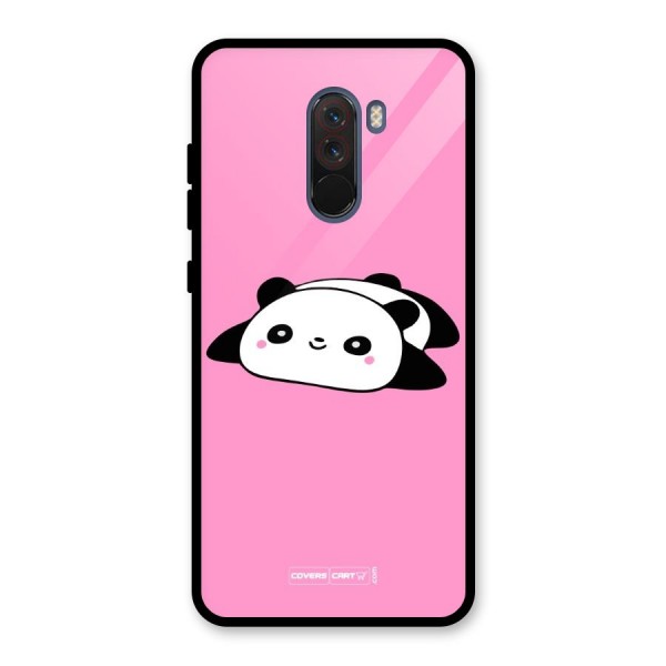 Cute Lazy Panda Glass Back Case for Poco F1