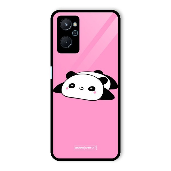 Cute Lazy Panda Glass Back Case for Realme 9i