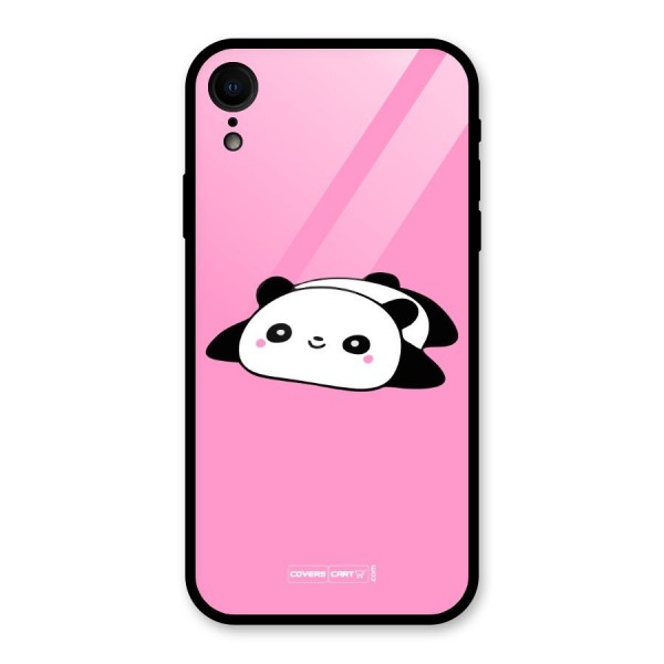 Cute Lazy Panda Glass Back Case for XR