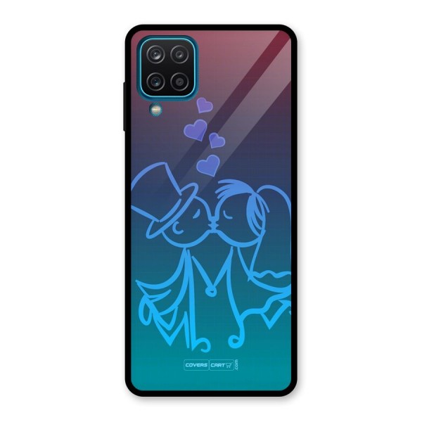 Cute Love Glass Back Case for Galaxy A12