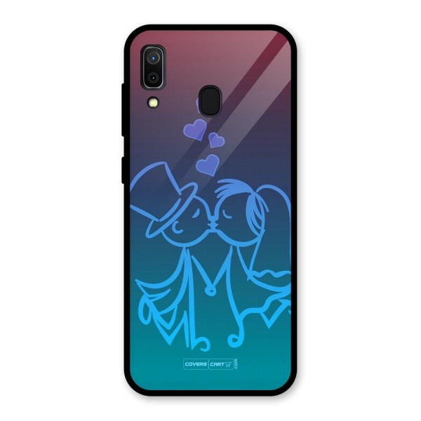 Cute Love Glass Back Case for Galaxy A30