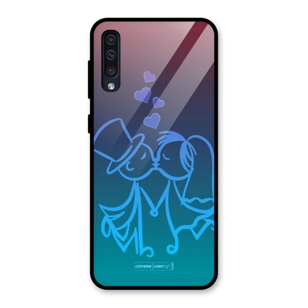 Cute Love Glass Back Case for Galaxy A50s