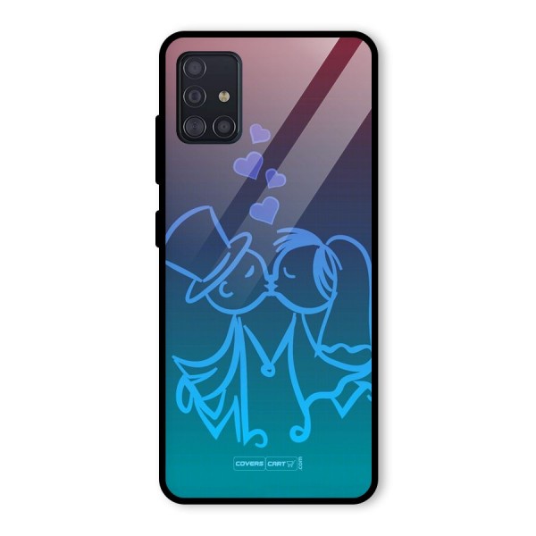 Cute Love Glass Back Case for Galaxy A51