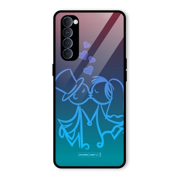 Cute Love Glass Back Case for Oppo Reno4 Pro