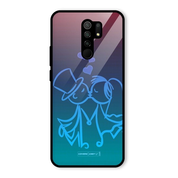 Cute Love Glass Back Case for Redmi 9 Prime