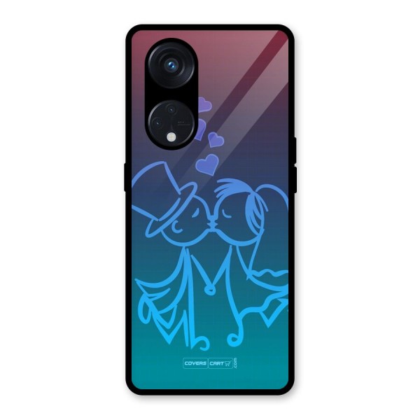 Cute Love Glass Back Case for Reno8 T 5G