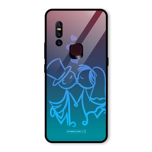 Cute Love Glass Back Case for Vivo V15