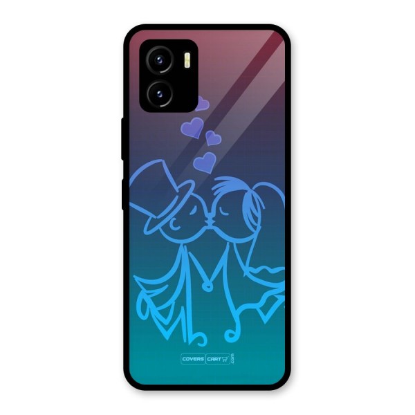 Cute Love Glass Back Case for Vivo Y15s