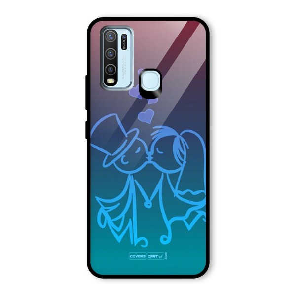 Cute Love Glass Back Case for Vivo Y30