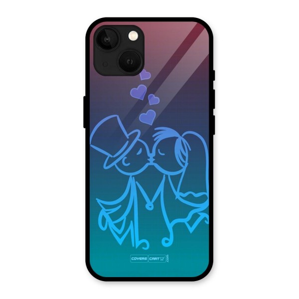 Cute Love Glass Back Case for iPhone 13