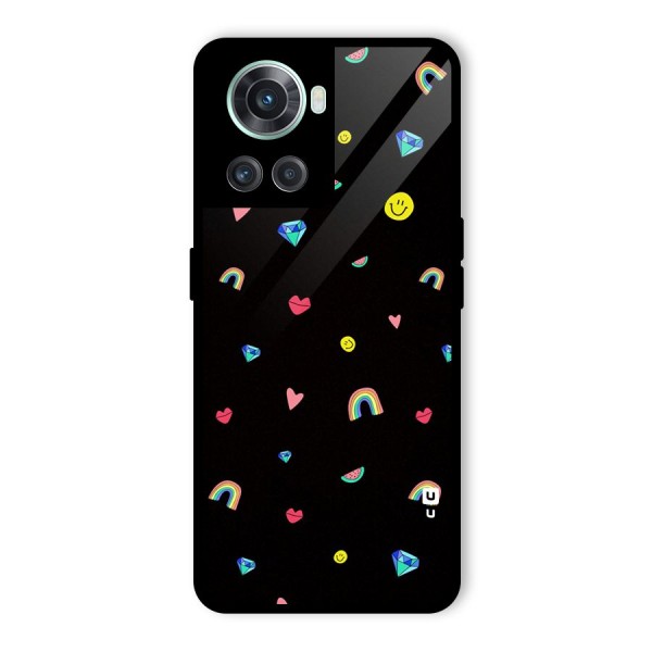 Cute Multicolor Shapes Glass Back Case for OnePlus 10R