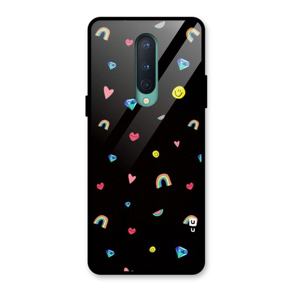 Cute Multicolor Shapes Glass Back Case for OnePlus 8