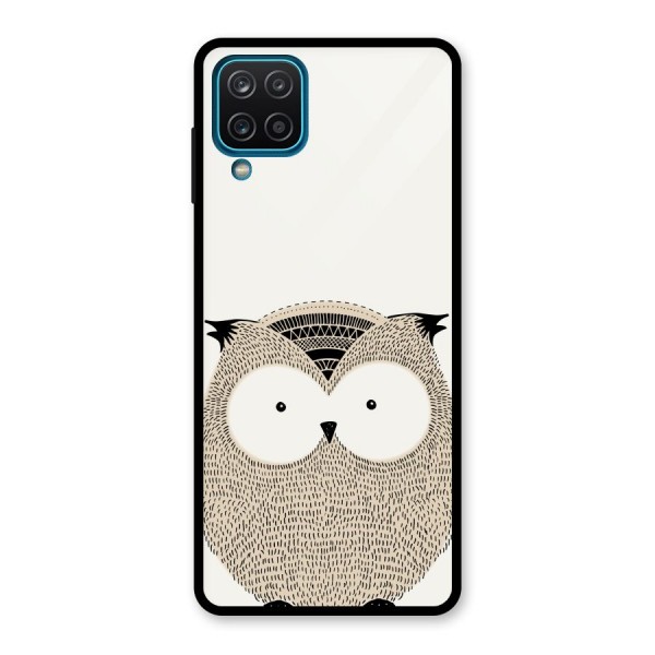 Cute Owl Glass Back Case for Galaxy A12