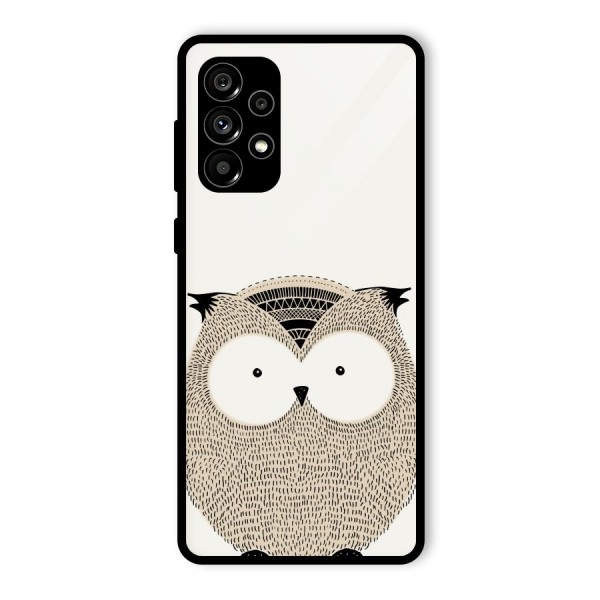 Cute Owl Glass Back Case for Galaxy A73 5G