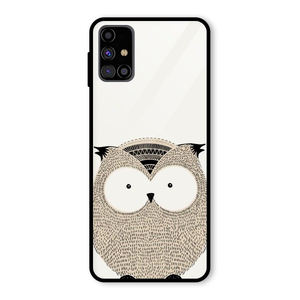 Cute Owl Glass Back Case for Galaxy M31s