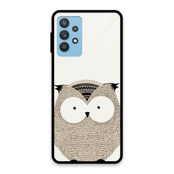 Cute Owl Glass Back Case for Galaxy M32 5G