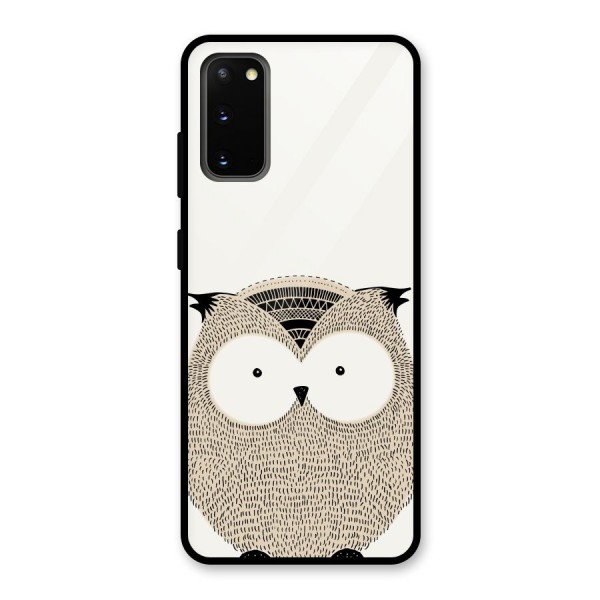 Cute Owl Glass Back Case for Galaxy S20