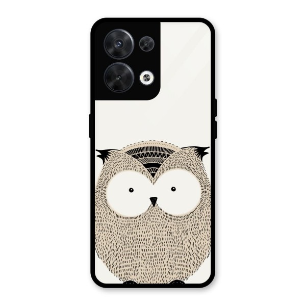 Cute Owl Glass Back Case for Oppo Reno8 5G