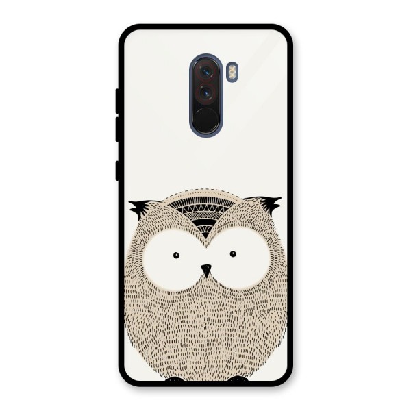 Cute Owl Glass Back Case for Poco F1