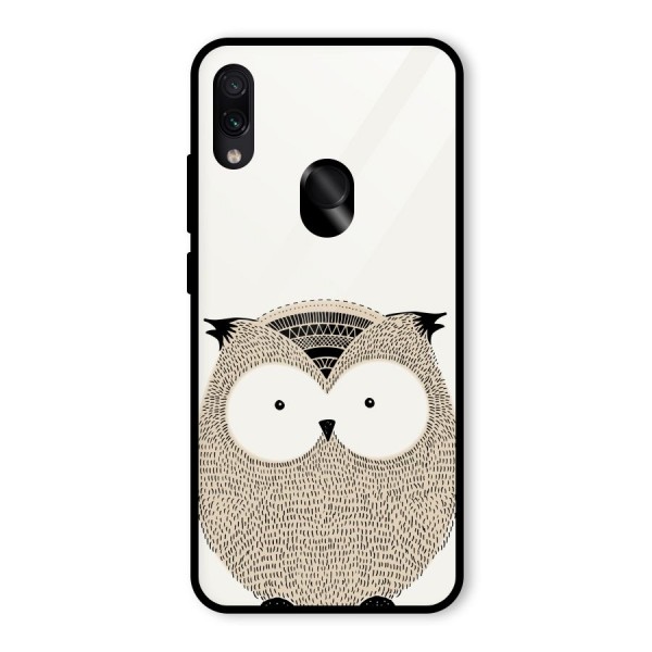 Cute Owl Glass Back Case for Redmi Note 7