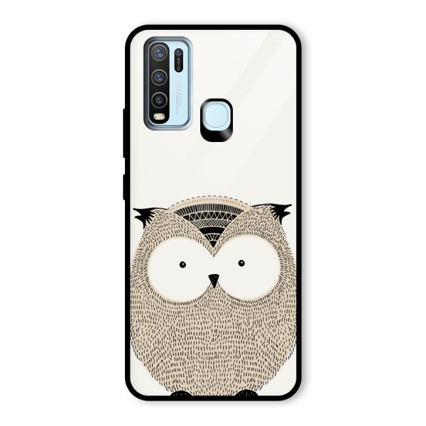 Cute Owl Glass Back Case for Vivo Y30